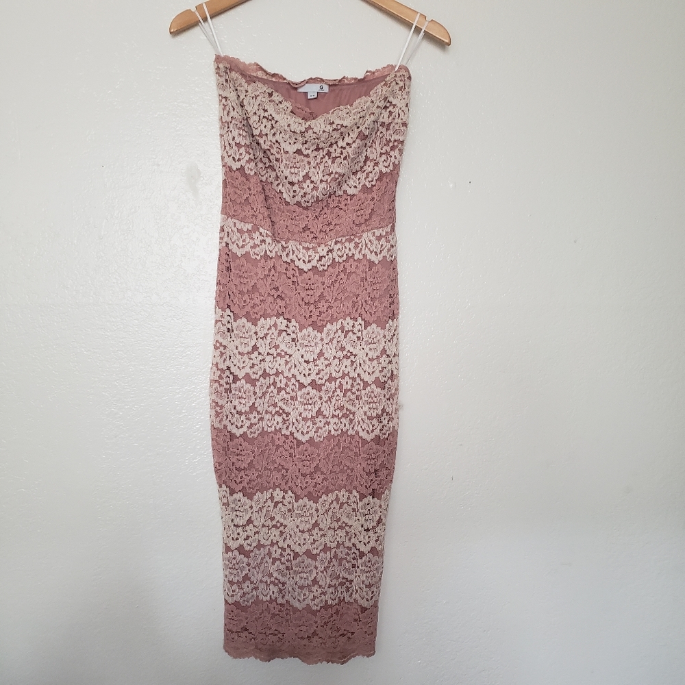 Strapless midi dress